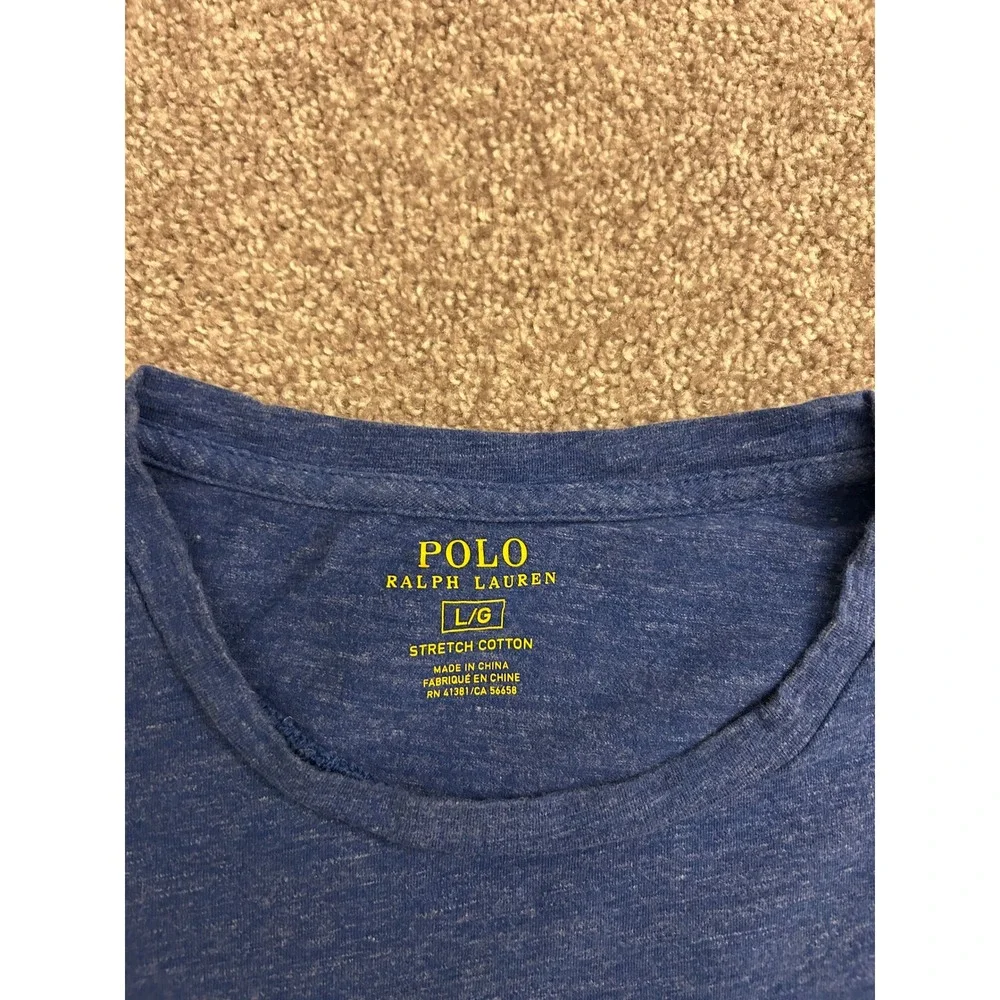 Polo Ralph Lauren Pocket T-Shirt Mens Large Blue Excellent Stretch Cotton Tee